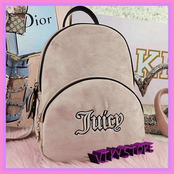 NWT 💕 Juicy Couture Velvet Backpack Embroidery Elegant & Luxurious #7087 💕 - Picture 1 of 9